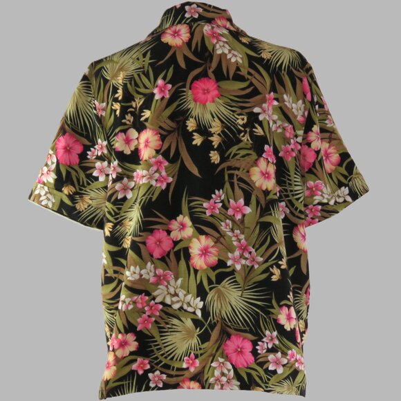 Sag Harbor Hawaiian Floral Print Short Sleeve Button Up Shirt Size M (C866) - Picture 5 of 6